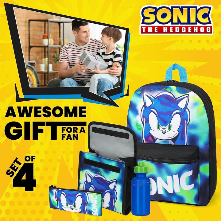 Immagine prodotto Sonic The Hedgehog 4-teiliges Schulrucksack-Set für Kinder