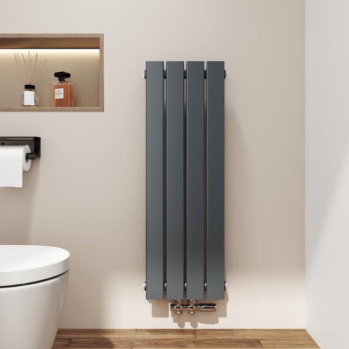 Produktbild Emke Heizkörper, Flachheizkörper mit Zentralanschluss, Anthrazit 90x30cm 403W Einlagig (403 W)