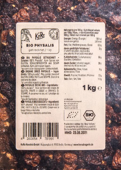 Actual product image KoRo Dried organic physalis (1000 g)