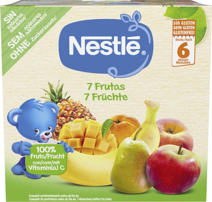 Apple, Banana, Pear, Peach, Apricot tree, Pineapple, Mango