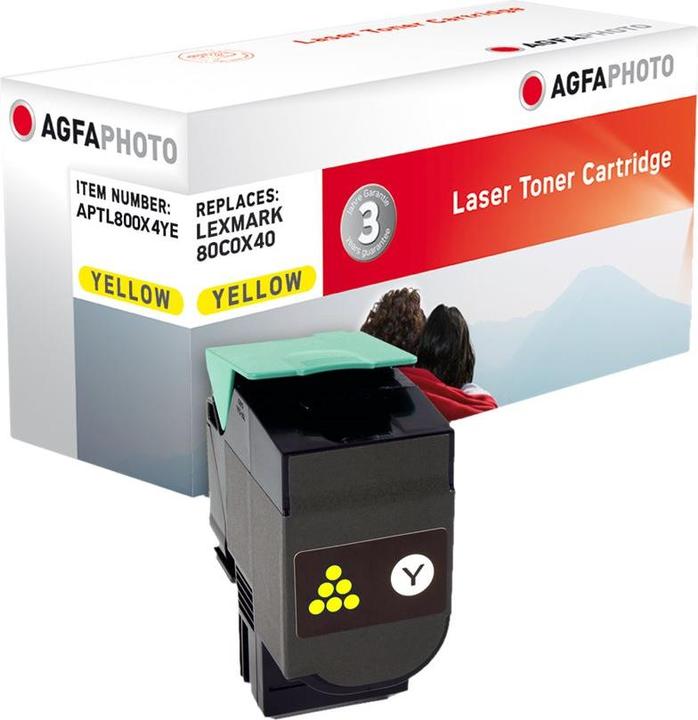 Actual product image AGFAPHOTO Yellow Toner Cartridge (Alternative to: Lexmark 80C0X40, Lexmark 800X4) (Y)