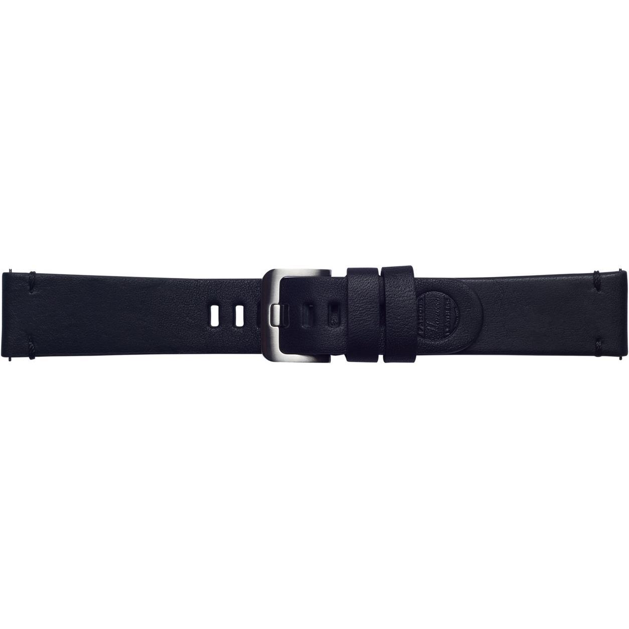 Strap Studio Essex (46 mm, Echtleder, Galaxy Watch, Gear S3 Frontier, Gear S3 Classic), Uhrenarmband, Schwarz