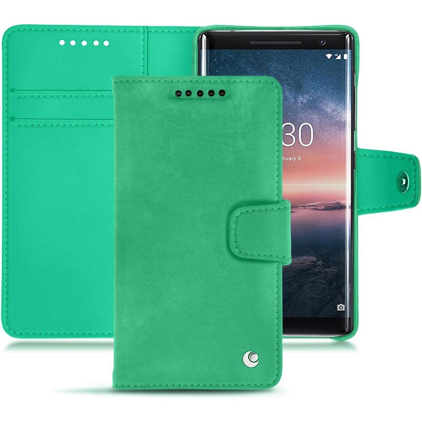 Thumbnail - Noreve Lederschutzhülle Wallet (Nokia 8 Sirocco), Smartphone Hülle, Grün
