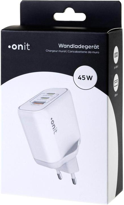 Produktbild Onit USB-Wandladegerät Triple 2C1A 45 W GaN Weiss (45 W, 3 Ports)