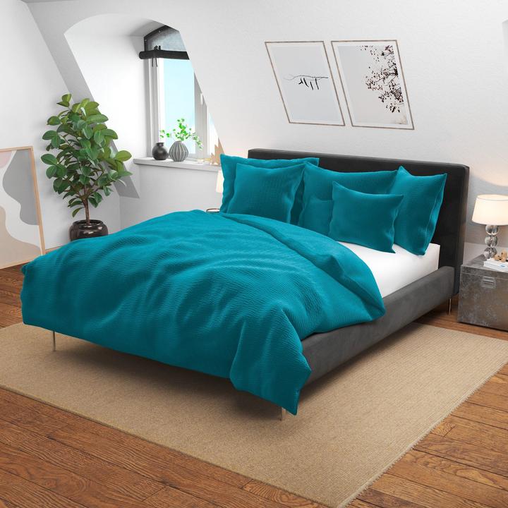 Produktbild Lotus Bettwaren Bettwäsche Satin Seersucker uni (Duvetbezug, 240 x 240 cm)