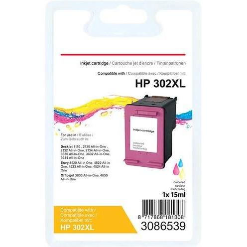 Office Depot, Cartucce, Cartuccia d'inchiostro compatibile HP 302XL F6U67AE Ciano, Magenta, Giallo (M, C, Y)