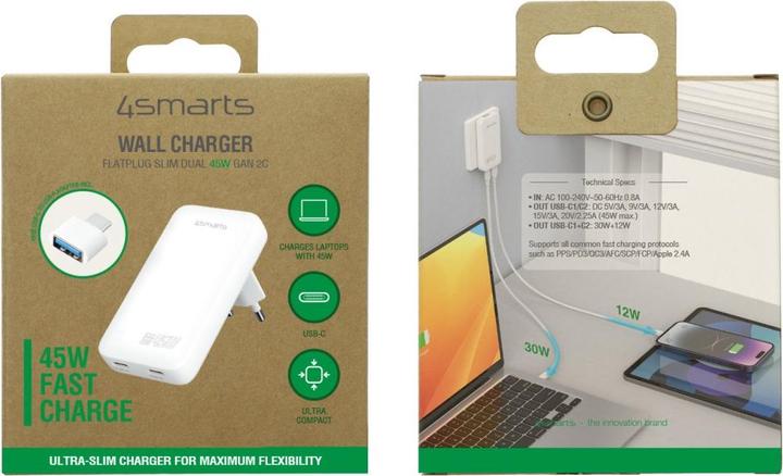 Image du produit 4smarts FlatPlug Slim Dual (45 W, 2 ports)