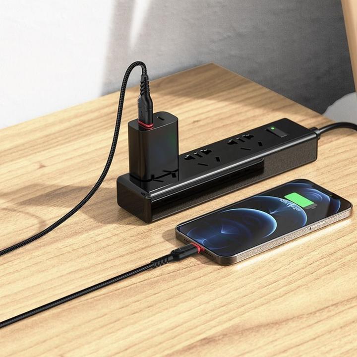 Actual product image Hoco USB-A to Lightning X59 Victory, 18W, 2A, 1m, black (1 m, USB 3.2 Gen 1, 18 W)