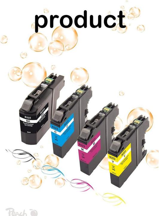 Image du produit Peach Multi Pack - pack de 4 - noir, jaune, cyan, magenta (C, CF, M, Y)