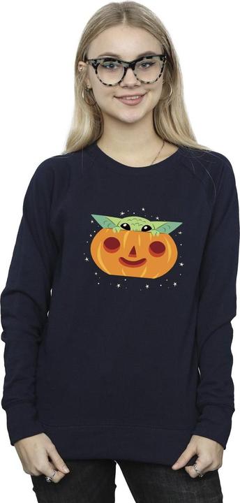 Actual product image Star Wars Womens/Ladies The Mandalorian Grogu Pumpkin Sweatshirt (S)