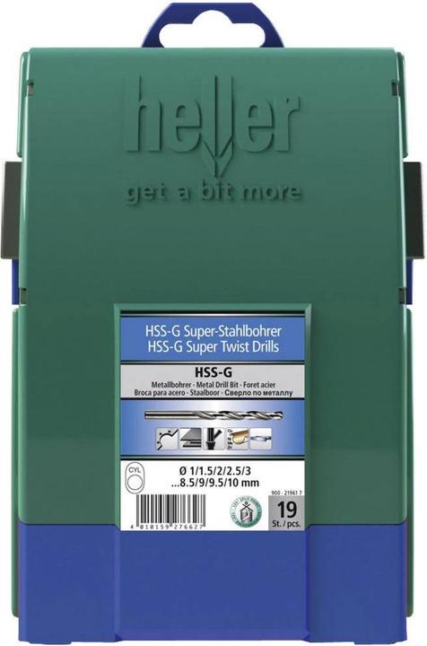 Actual product image Heller HSS metal twist drill set 19 (1.0-10 mm)