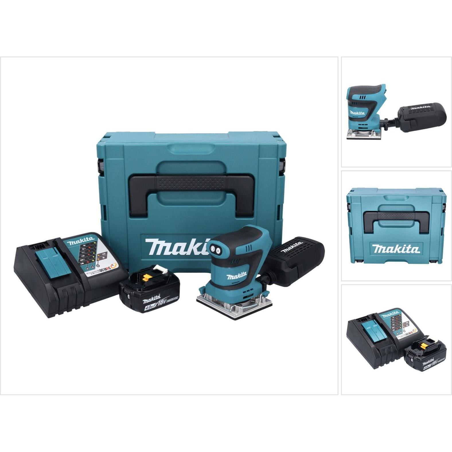 Makita, Rettificatrice + lucidatrice, DBO 482 RM1J Levigatrice orbitale a batteria 18 V 112 x 102 mm + 1x batteria 4,0 Ah +