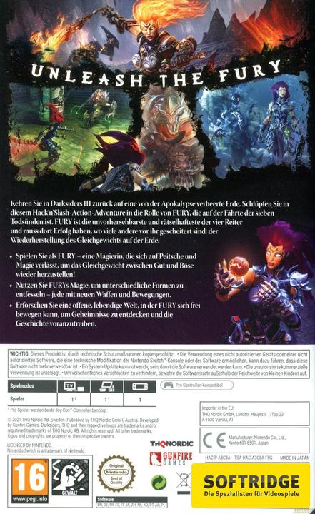 Actual product image THQ Darksiders 3 (Switch Lite, Switch OLED, Switch, DE)