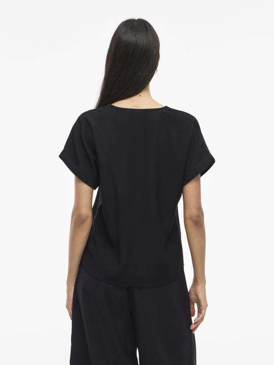 Produktbild Vila VIMARLEE Split Neck Oberteil mit kurzen Ärmeln (36)