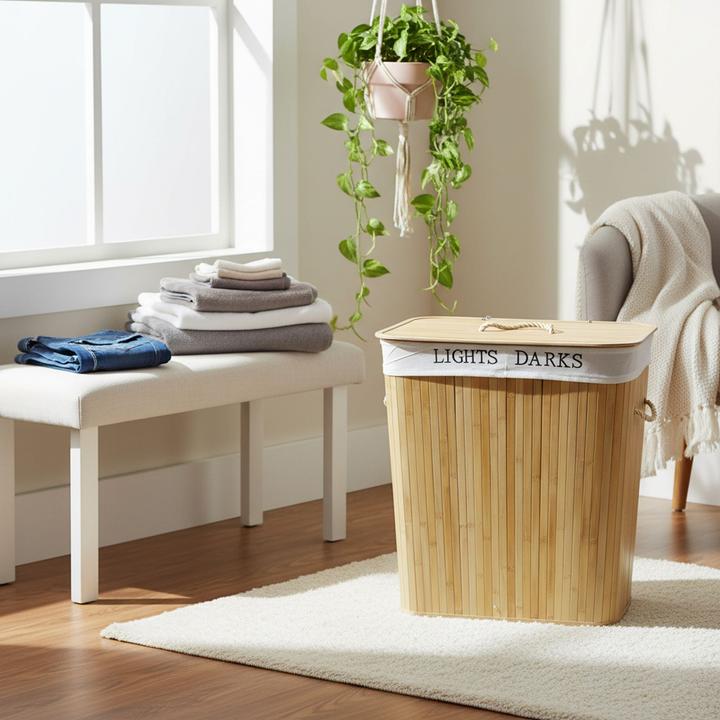 Actual product image Relaxdays Bamboo laundry bin (105 l)
