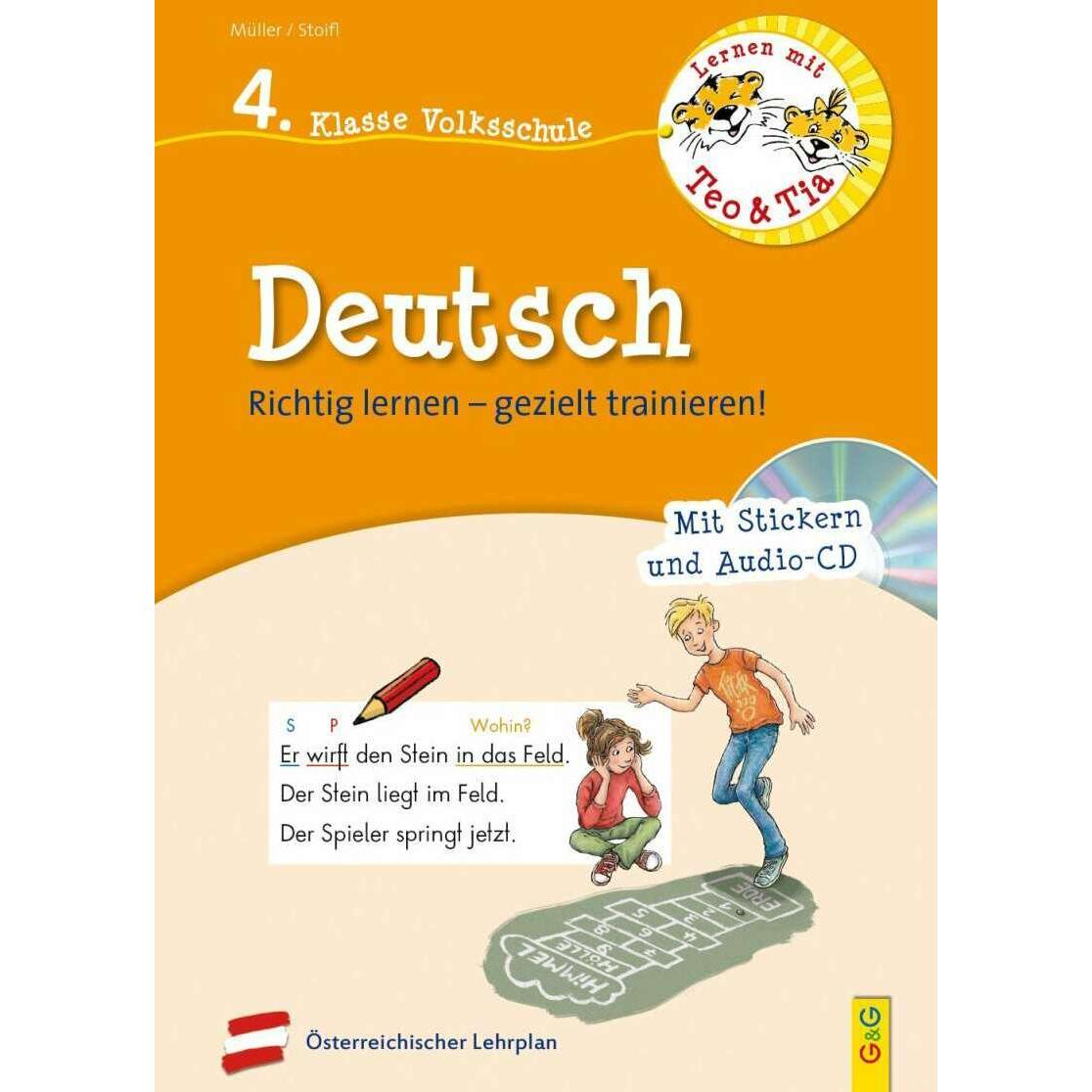 Thumbnail - Lernen mit Teo und Tia Deutsch – 4. Klasse Volksschule mit CD, Schulbücher von Erika Stoifl, Verena Müller