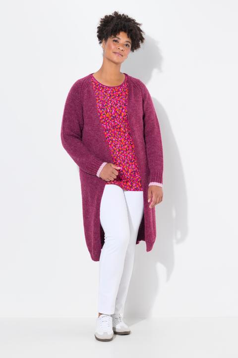 Actual product image Janet & Joyce Long-Strickjacke, offene Form, Grobstrick (58)
