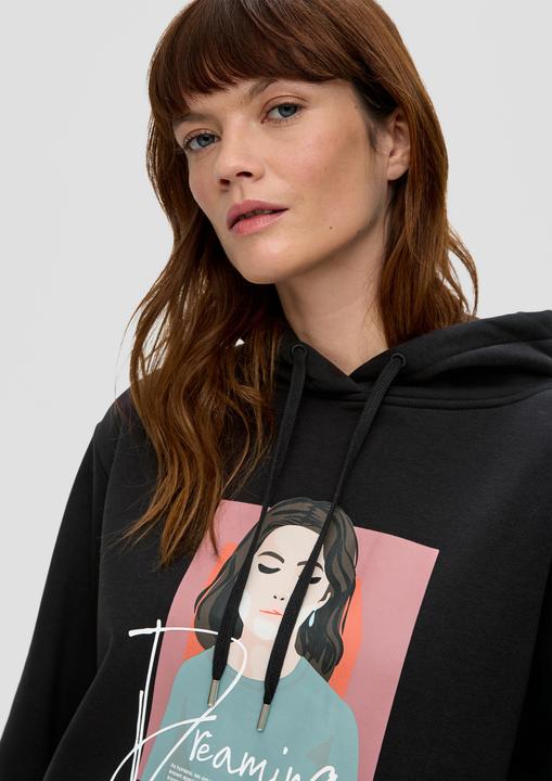 Produktbild s.Oliver Sweatshirt Verkürzter Hoodie mit Frontprint (36)