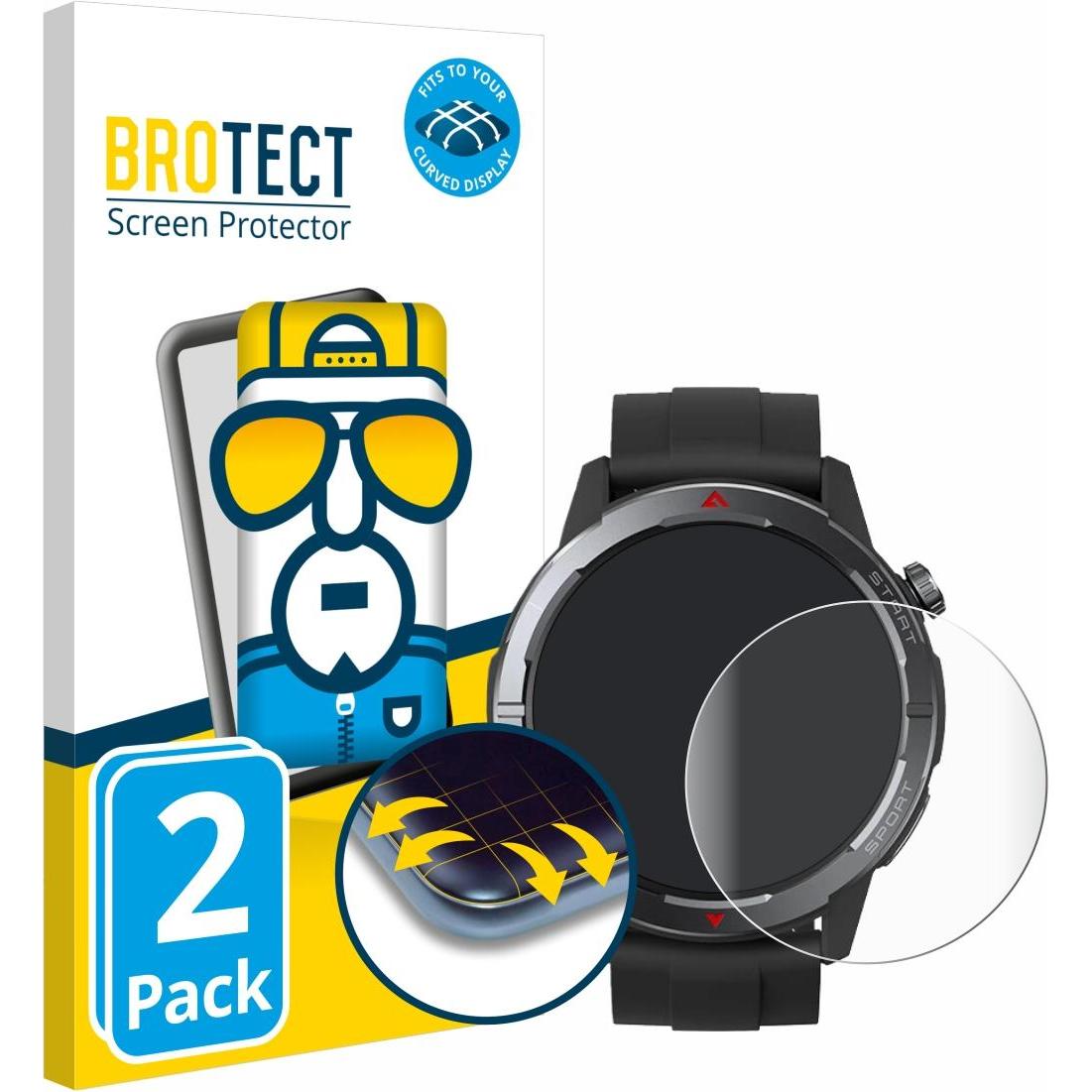 BROTECT Fullscreen Schutzfolie Displayschutz Folie Klar Transparent, Smartwatch Schutzfolie, Transparent