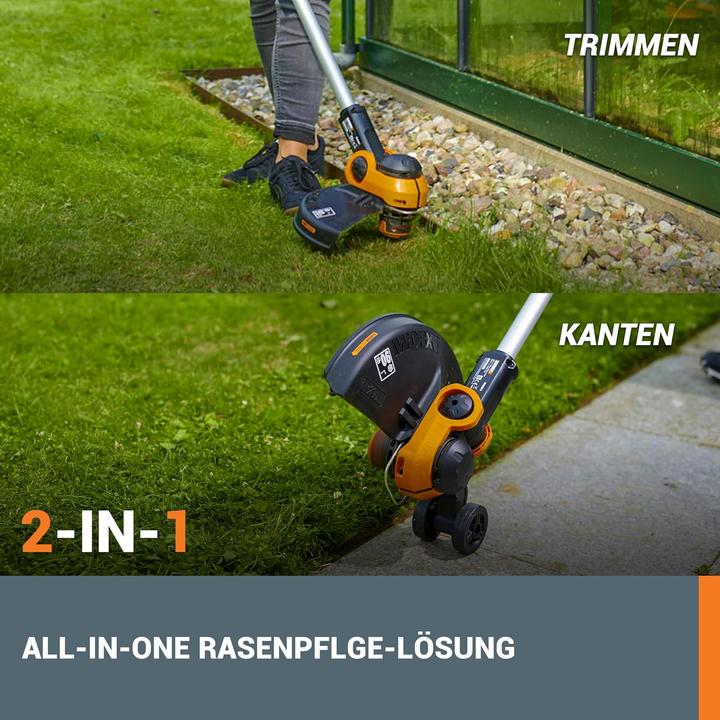 Actual product image Worx WG163E Akku-Rasentrimmer und Kantenschneider inkl. 2x 2Ah Akkus & Ladegerät (Trim line)