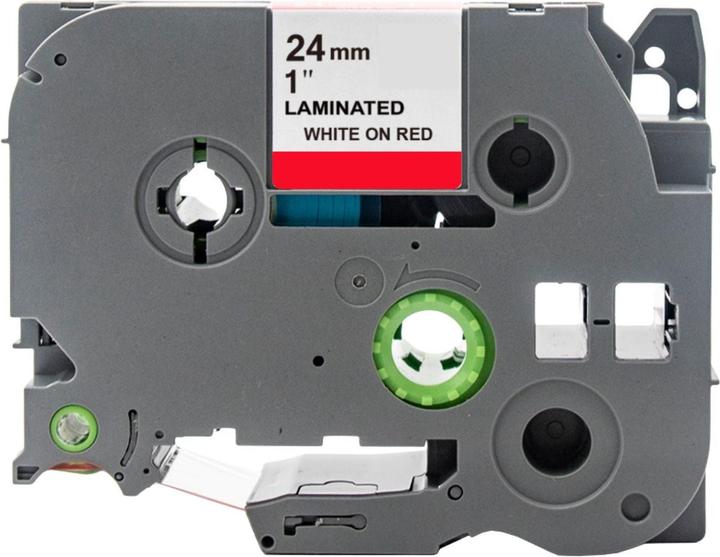 Actual product image Hermex Alternatives Etikettenband zu Brother TZe-455 Beschriftungsband (2.40 cm, Red, White)