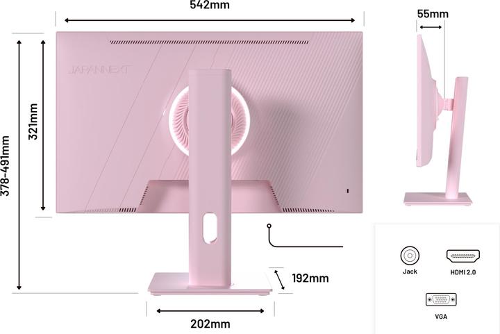 Immagine prodotto Japannext 60,5cm JN-I238FHD120F-HSP-PK 16:9 HDMI pink FHD (1920 x 1080 pixel, 23.80")