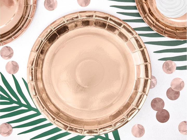 Actual product image Partydeco Plate Rose gold metallic (6x)