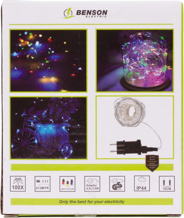 Produktbild Benson Electric LED Deko-Lichterkette Farbe 100 LED 13 m IP44 (13 m)