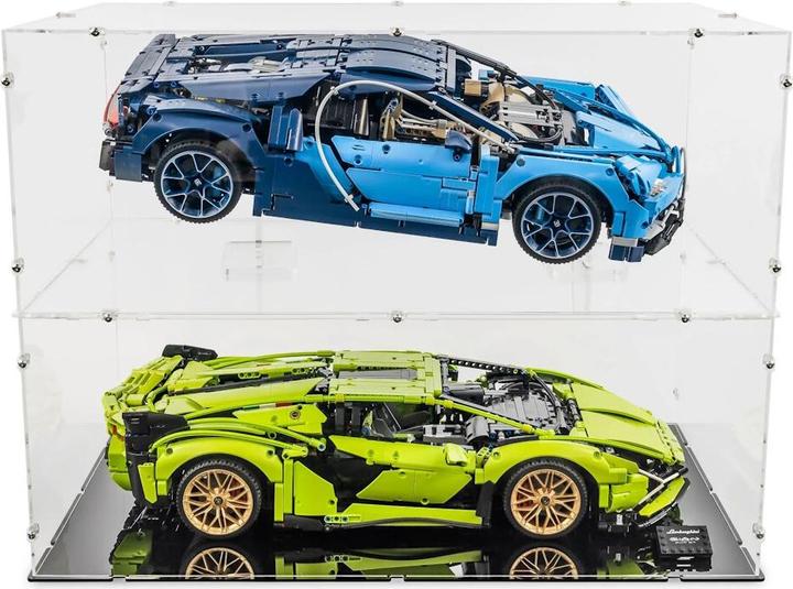 Immagine prodotto iDisplayit Display acrilico XL per LEGO® 42083 Bugatti Chiron (con fondo trasparente, impilabile)