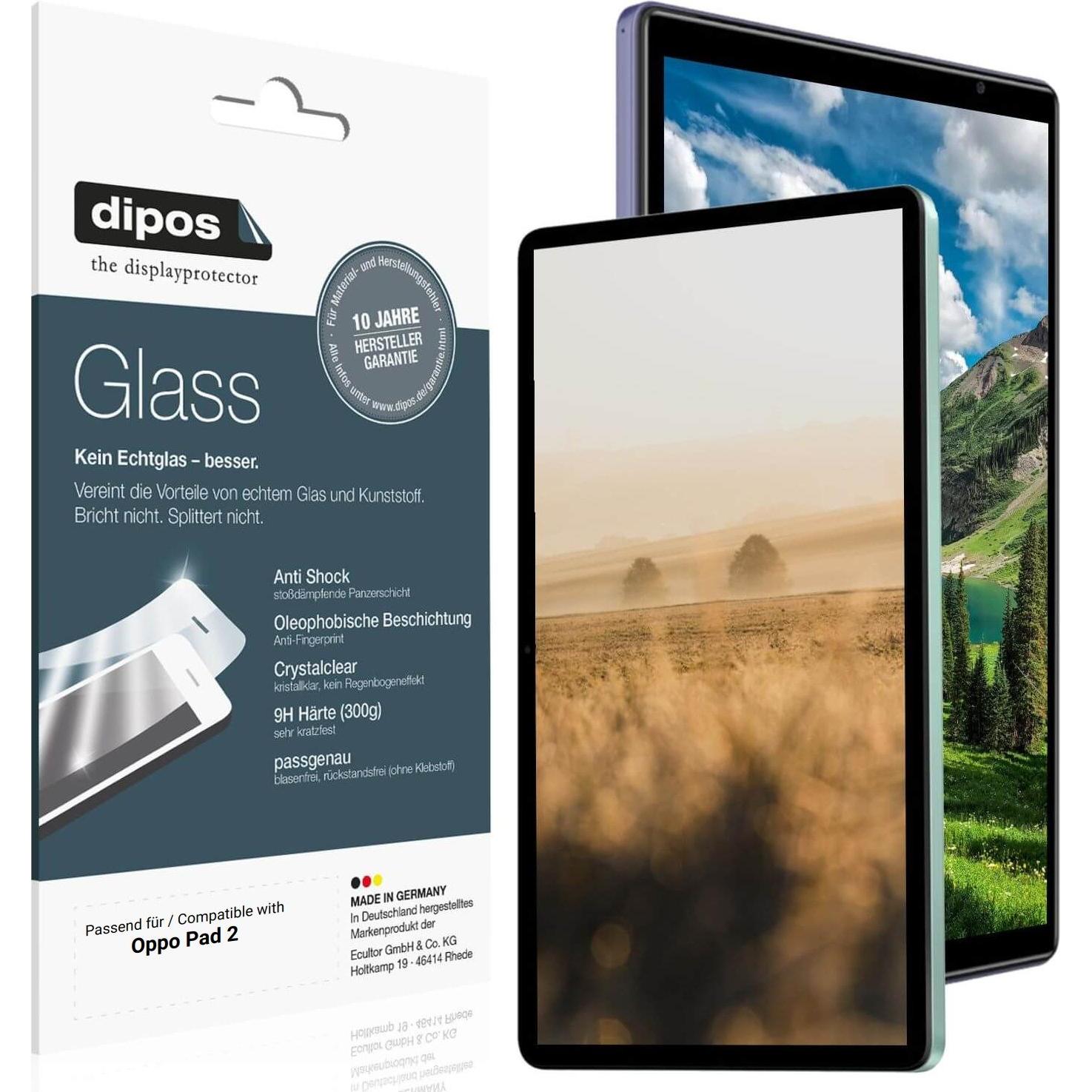 Dipos Anti-Shock Displayschutz 9H (1 Stück, Oppo Pad 2), Tablet Schutzfolie