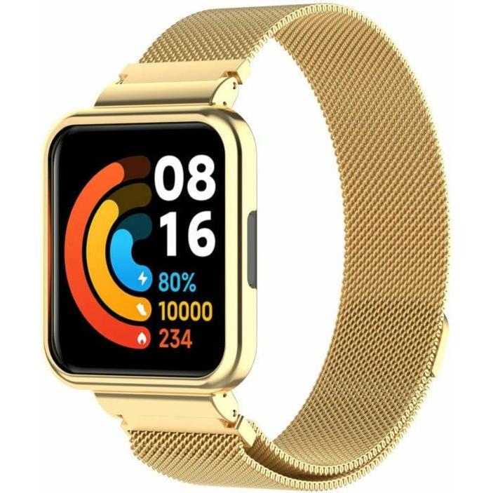 Strap-it Armband (Geflochtener Stahl), Uhrenarmband, Gold