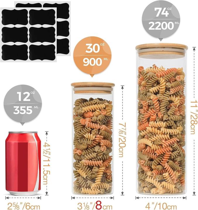 Immagine prodotto ComSaf 3-teiliges Vorratsgläser-Set (0.90 l)