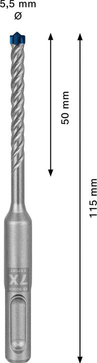 Produktbild Bosch Professional Zubehör EXPERT SDS plus-7X Hammerbohrer, 5,5 x 50 x 115 mm (5.5 mm)