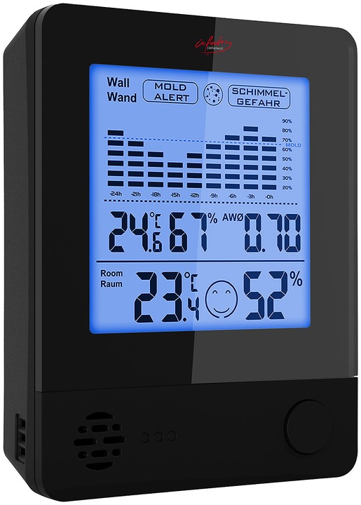 Produktbild Infactory 2in1-Thermometer & Hygrometer mit Schimmel-Alarm