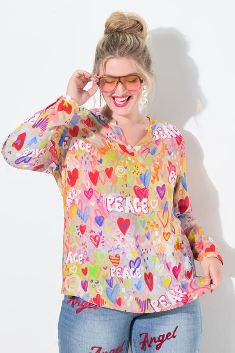 Produktbild Angel of Style Tunika, farbiges Herz-Muster, Langarm (54)