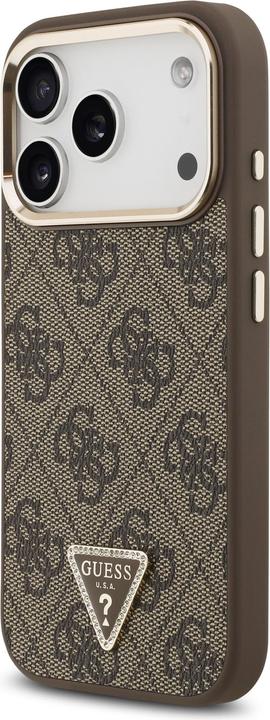 Immagine prodotto Guess Case Magsafe 4G PU Leather Case With Triangle Logo And Gold Metal Camera Frame For iPhone 17 P (Apple iPhone 17 Pro)