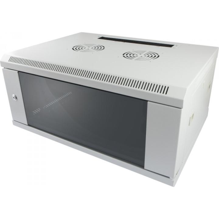 Allnet 19 Wandgehäuse 12HE B600 / T600mm 1-teilig *lichtgrau* SMC-Serie (12 HE, 19 Zoll Rack), Serverschrank, Grau
