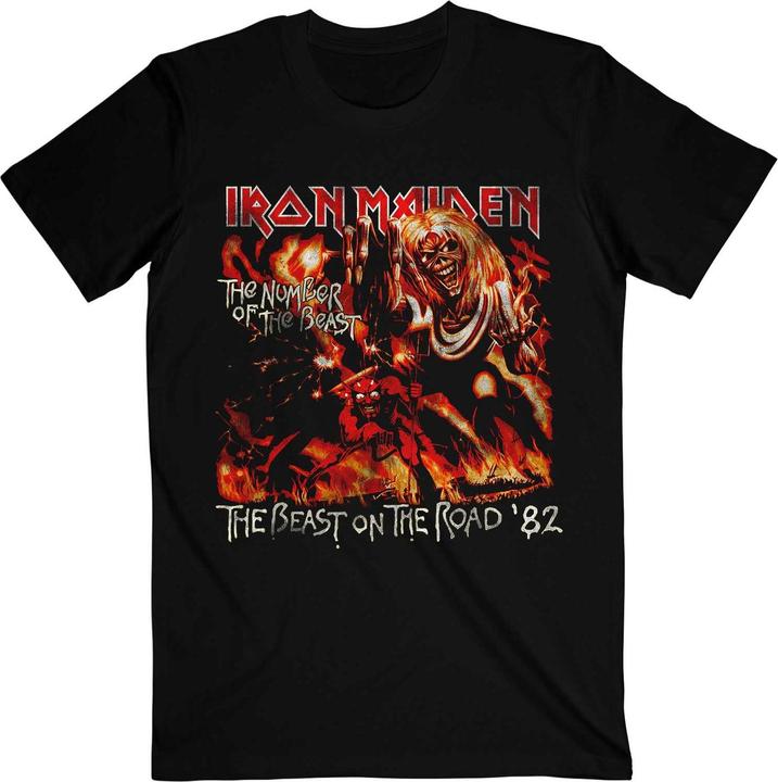 Immagine prodotto Music Brand Maglietta unisex adulto Number Of The Beast On The Road in cotone vintage (XXL)