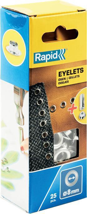 Actual product image Rapid Eyelets 8mm 25 pieces + insertion tool
