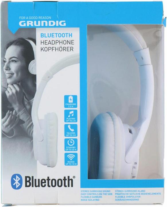 Produktbild Grundig Bluetooth Kopfhörer (Keine Geräuschunterdrückung, 2.50 h, Kabellos)