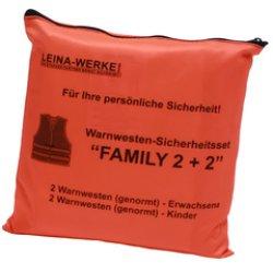 Leina, Warnweste + Warnshirt, WERKE REF 13122 Pannenwesten/Warnwesten-Set Family 2+2", orange
