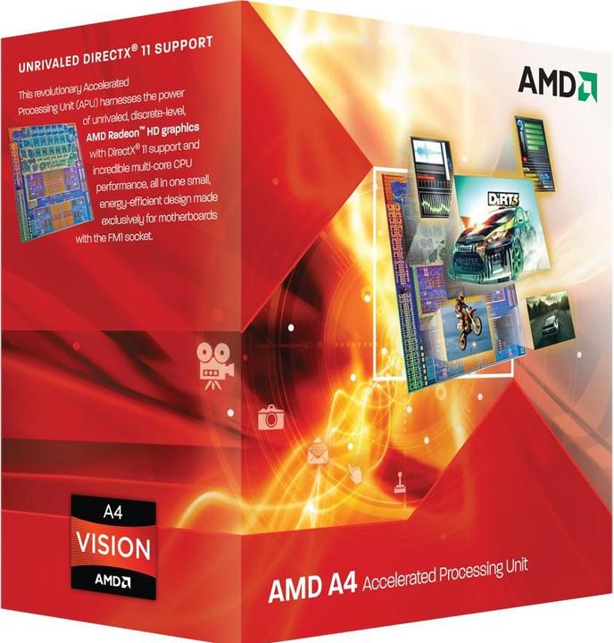 Produktbild AMD A4-3400 Apu, 2c/2t (FM1, 2.70 GHz, 2 -Core)
