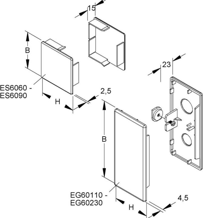 Produktbild Kleinhuis GmbH Co. KG Endstück lgr 60x60 RAL7035 ES6060.8