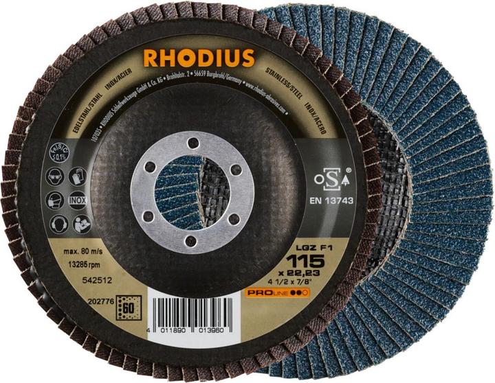 Immagine prodotto Rhodius Disco lamellare PROline LGZ F1 115 x 22,23 mm K60 (60)