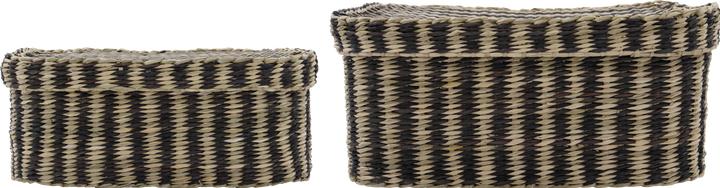 House Doctor Scatola, HDShoo, strisce marroni (2 x, 35 x 27 x 15 cm)