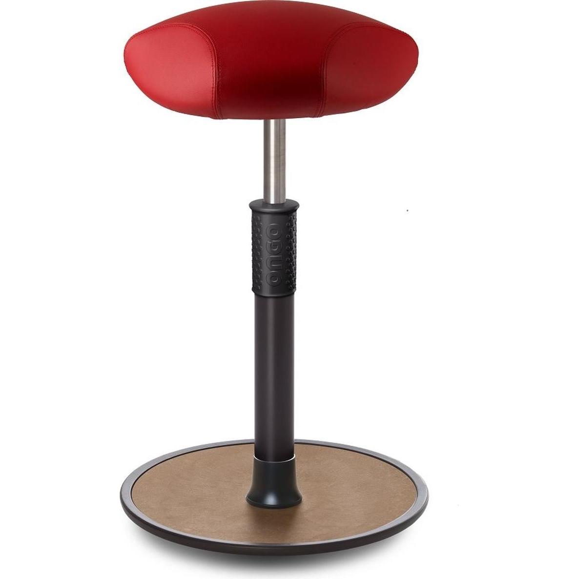 Ongo, Bürostuhl, Sitz- Stehhocker Free Tall Triangel skai Kunstleder Rot schwarz /Natur
