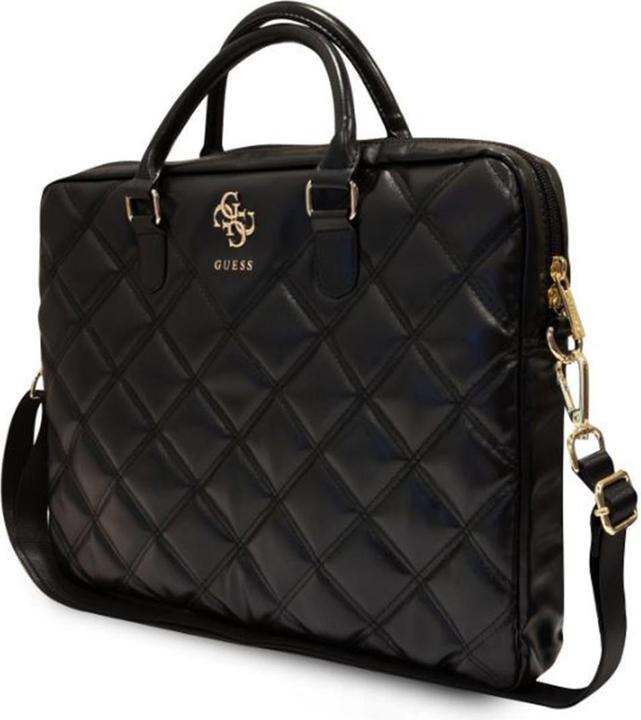 Actual product image Guess PU Grained 4G Metal Logo Computer Bag 15/16 - black (16")