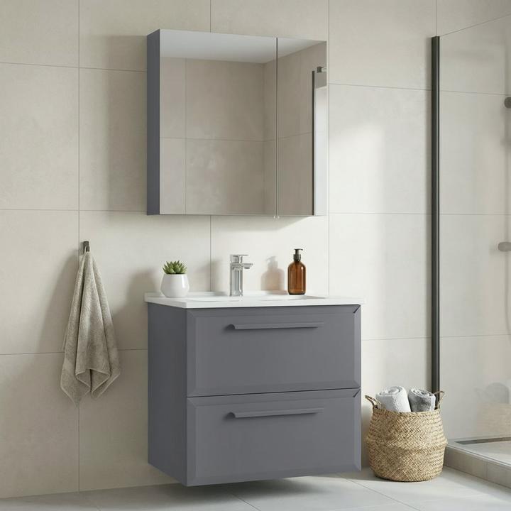 Produktbild Homitis Nuvola 65 v2 Bathroom Cabinet With Sink & Mirror Set (2 Pieces)