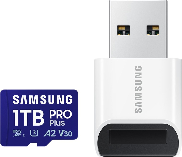 Actual product image Samsung PRO Plus with USB card reader (1000 GB, microSDXC, U3, UHS-I)