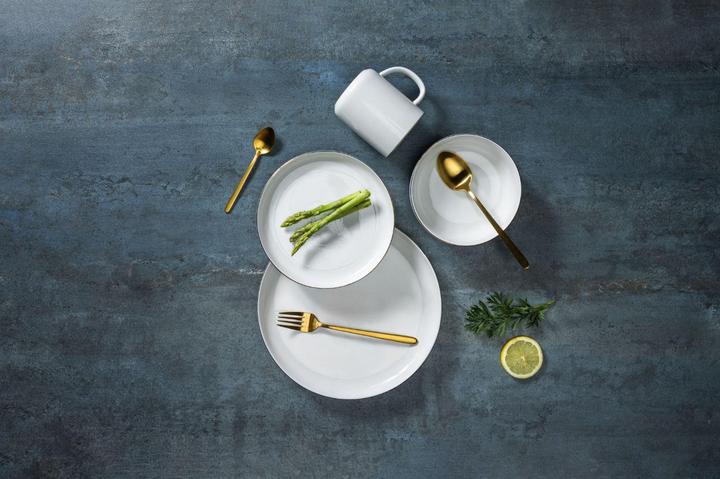 Produktbild Domoletti Plate With Gold Rim White 26cm